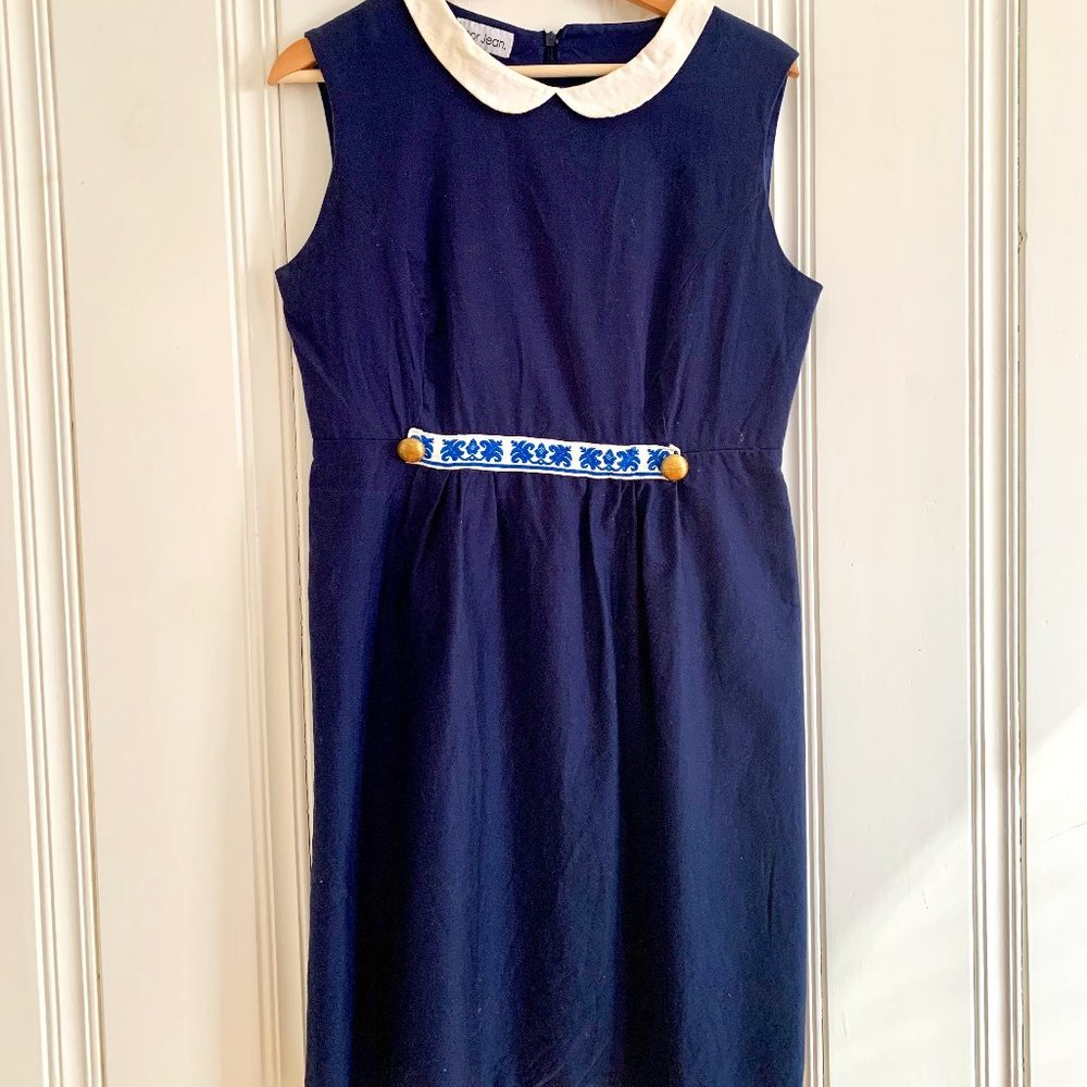 Vintage Navy Blue Dress with Details